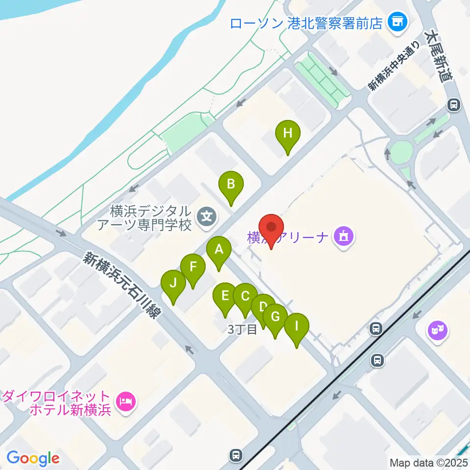 新横浜strage周辺の駐車場・コインパーキング一覧地図