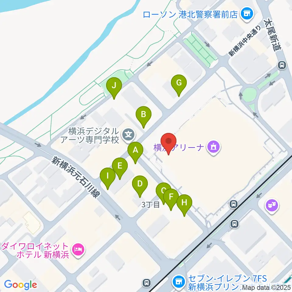 新横浜strage周辺の駐車場・コインパーキング一覧地図