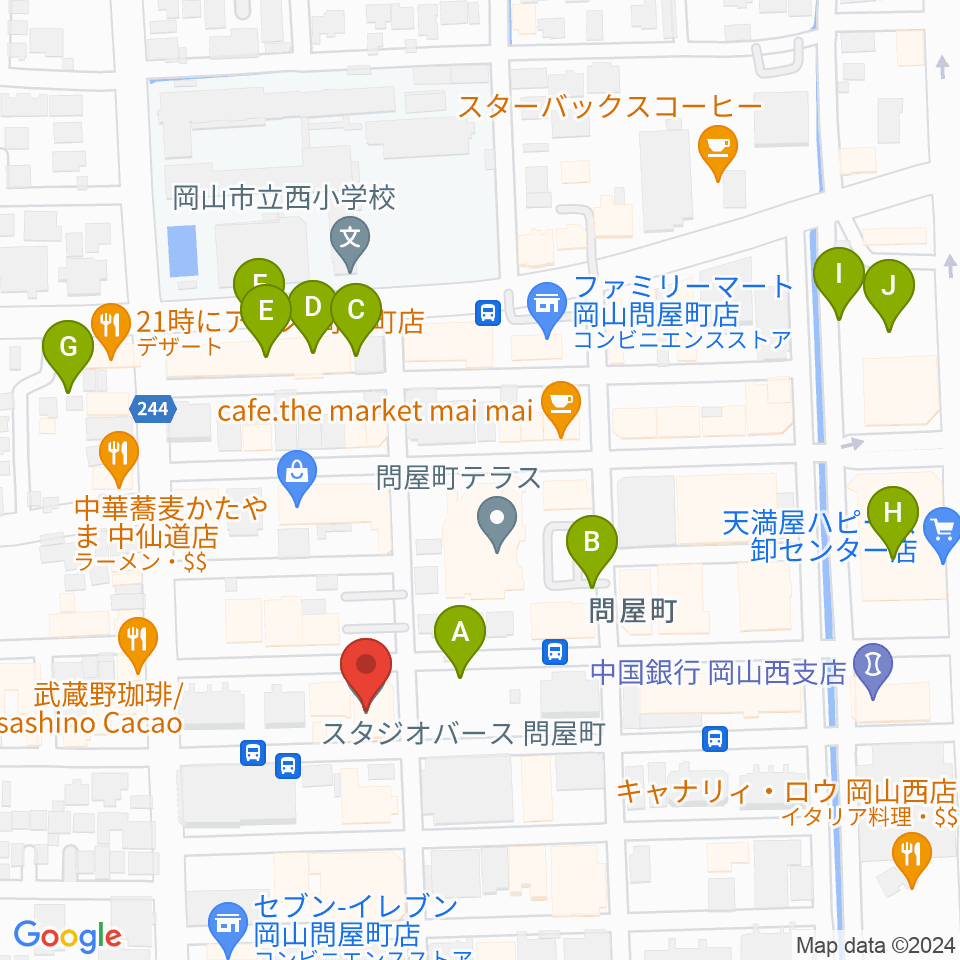 スタジオバース問屋町スタジオ周辺の駐車場・コインパーキング一覧地図