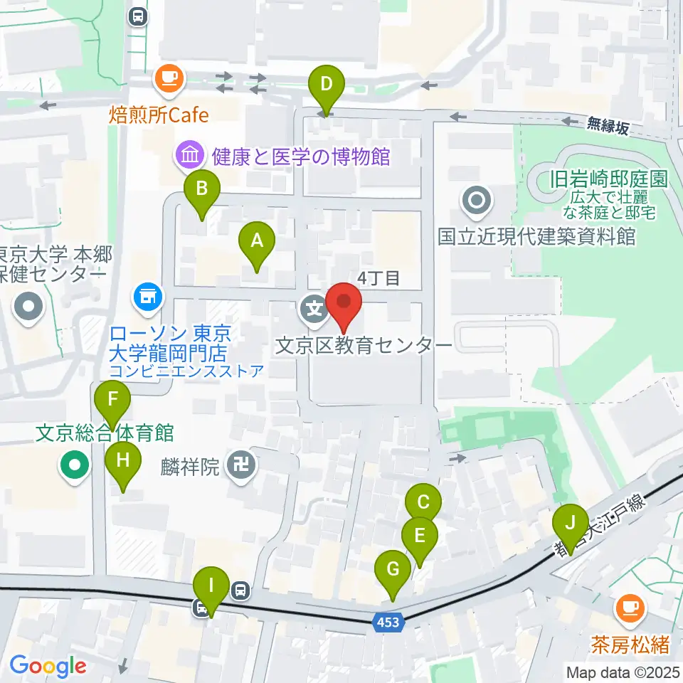文京区青少年プラザb-lab周辺の駐車場・コインパーキング一覧地図