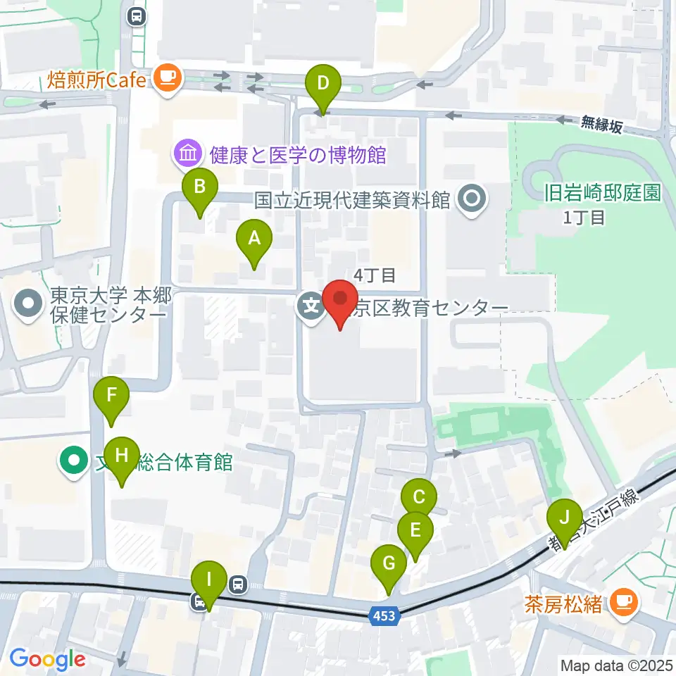 文京区青少年プラザb-lab周辺の駐車場・コインパーキング一覧地図