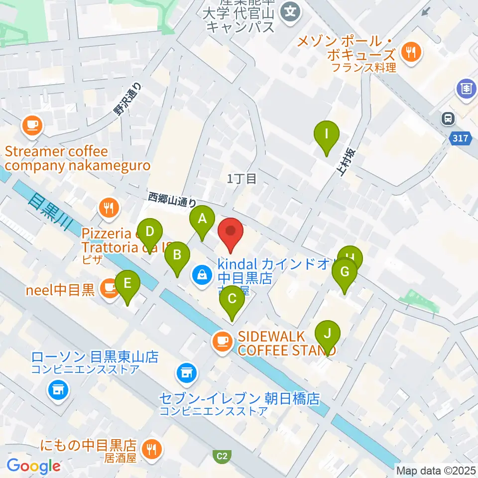 中目黒キンケロ・シアター周辺の駐車場・コインパーキング一覧地図