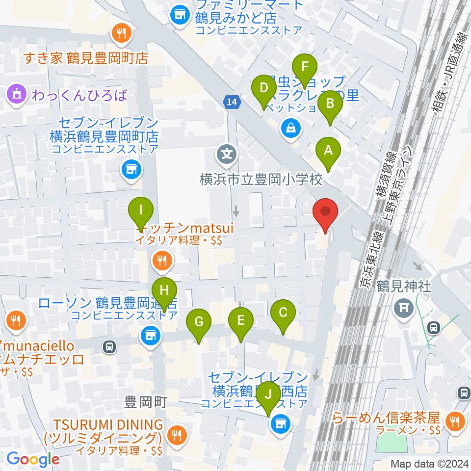 鶴見GIGS周辺の駐車場・コインパーキング一覧地図