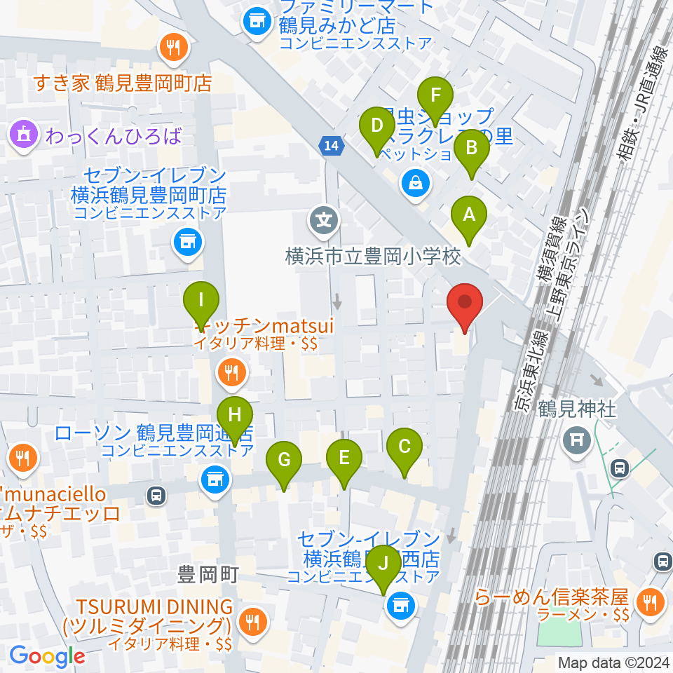 鶴見GIGS周辺の駐車場・コインパーキング一覧地図