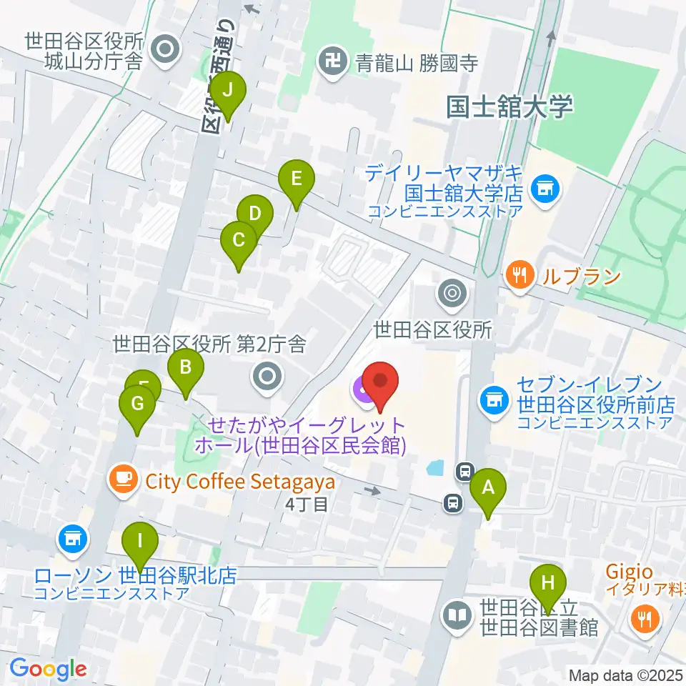 世田谷区民会館周辺の駐車場・コインパーキング一覧地図