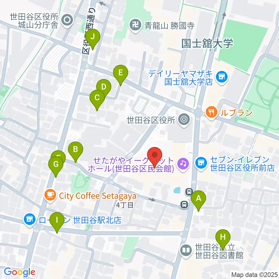 世田谷区民会館周辺の駐車場・コインパーキング一覧地図