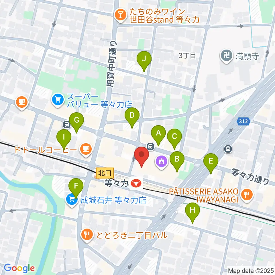 玉川せせらぎホール(玉川区民会館)周辺の駐車場・コインパーキング一覧地図