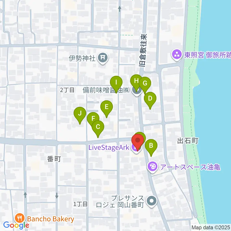 岡山Live Stage Ark周辺の駐車場・コインパーキング一覧地図