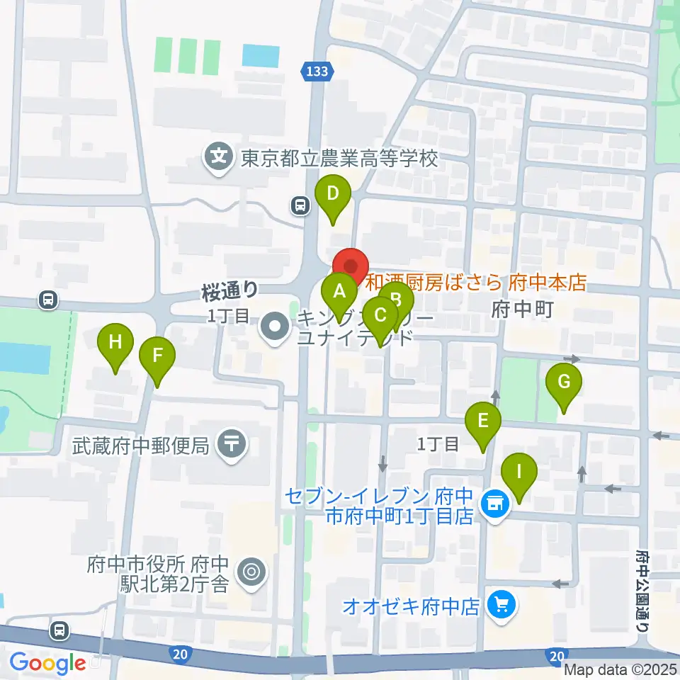 サウンドスタジオエイト府中周辺の駐車場・コインパーキング一覧地図