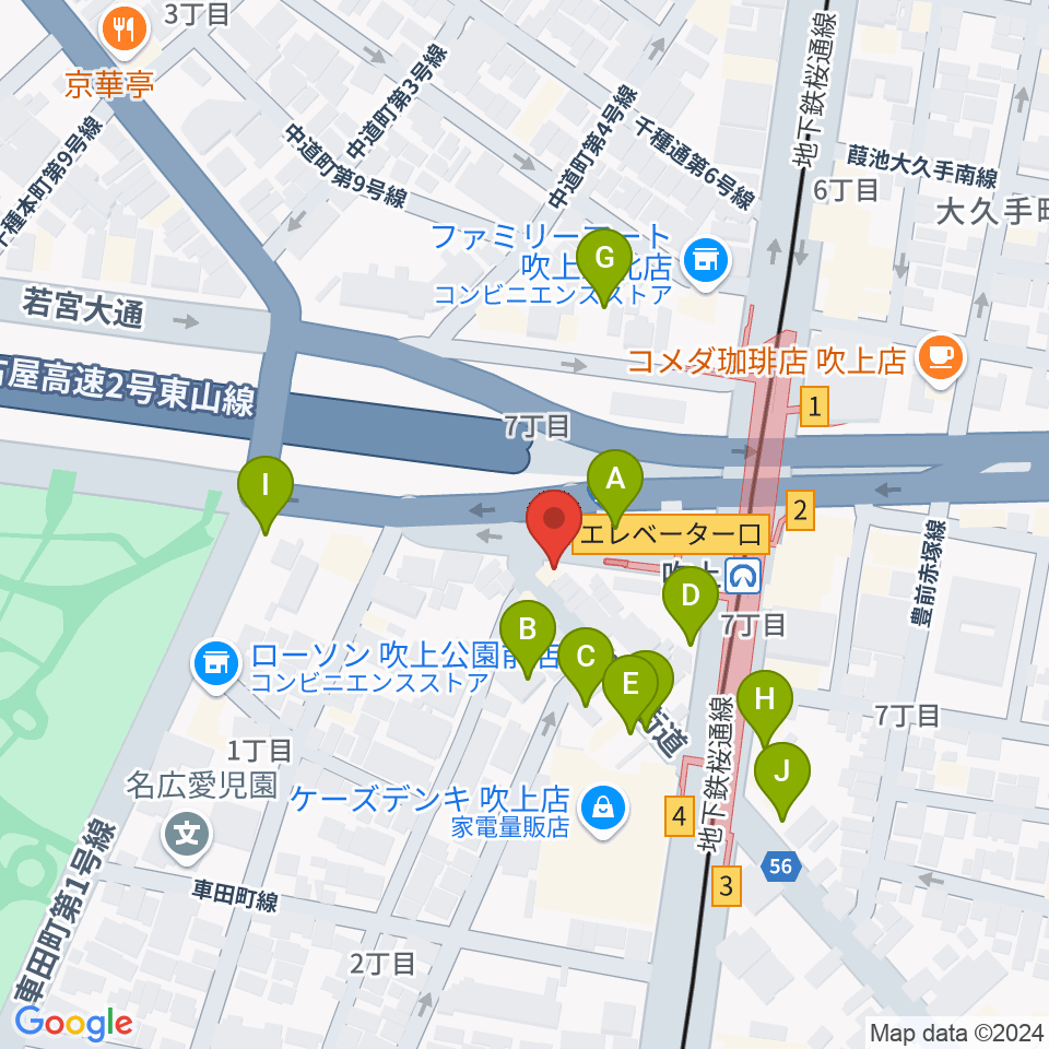 サタケドラムショップ周辺の駐車場・コインパーキング一覧地図