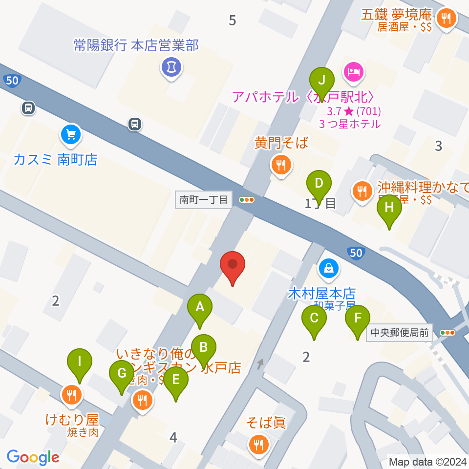 水戸ペーパームーン周辺の駐車場・コインパーキング一覧地図