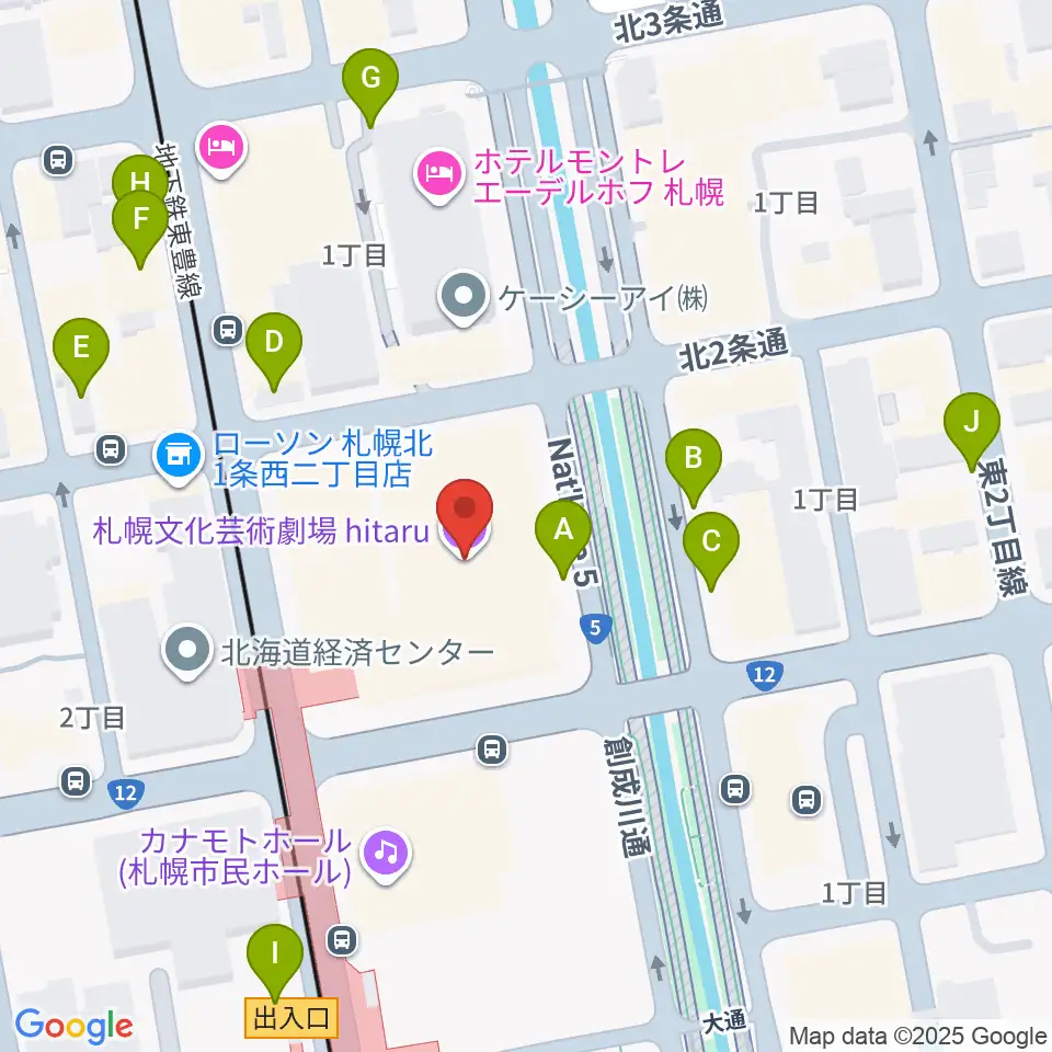 札幌文化芸術劇場 hitaru周辺の駐車場・コインパーキング一覧地図