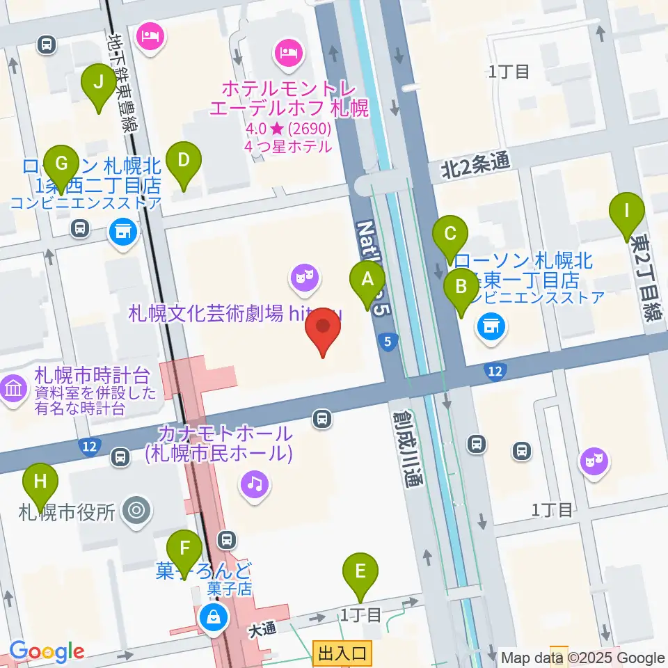 札幌文化芸術交流センターSCARTS周辺の駐車場・コインパーキング一覧地図