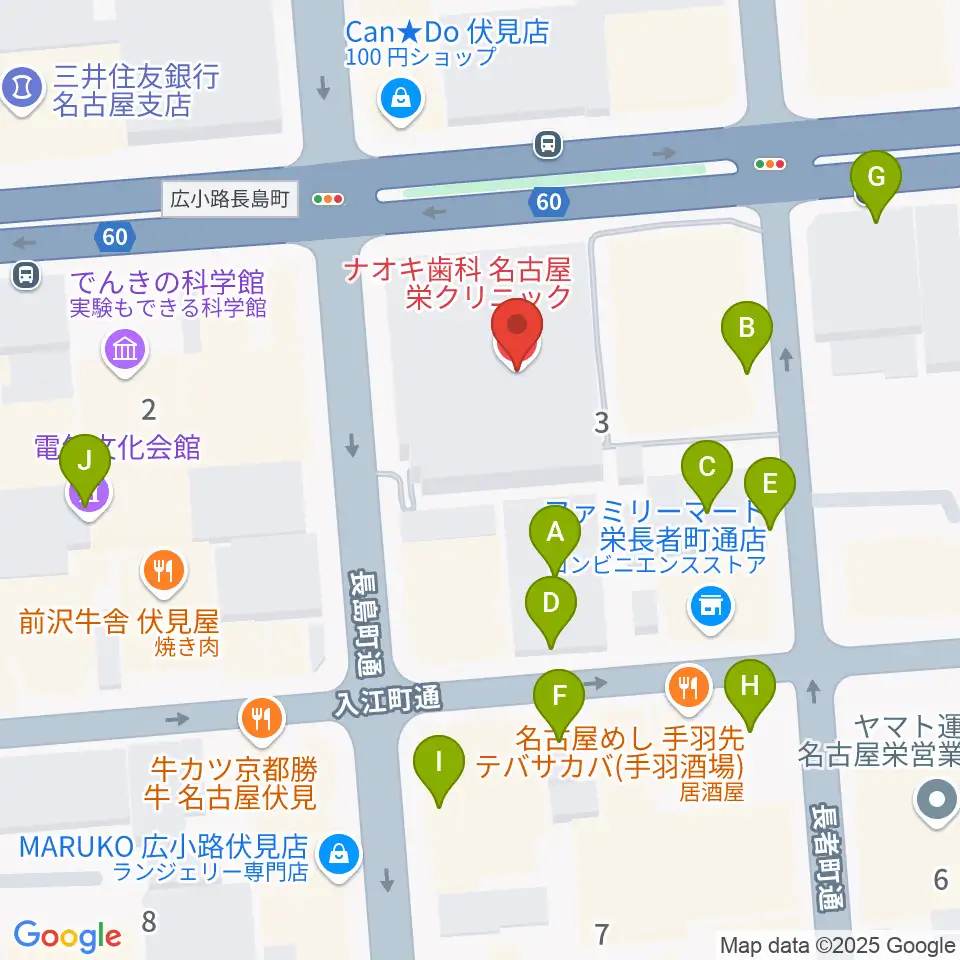 クロサワ楽器名古屋店周辺の駐車場・コインパーキング一覧地図