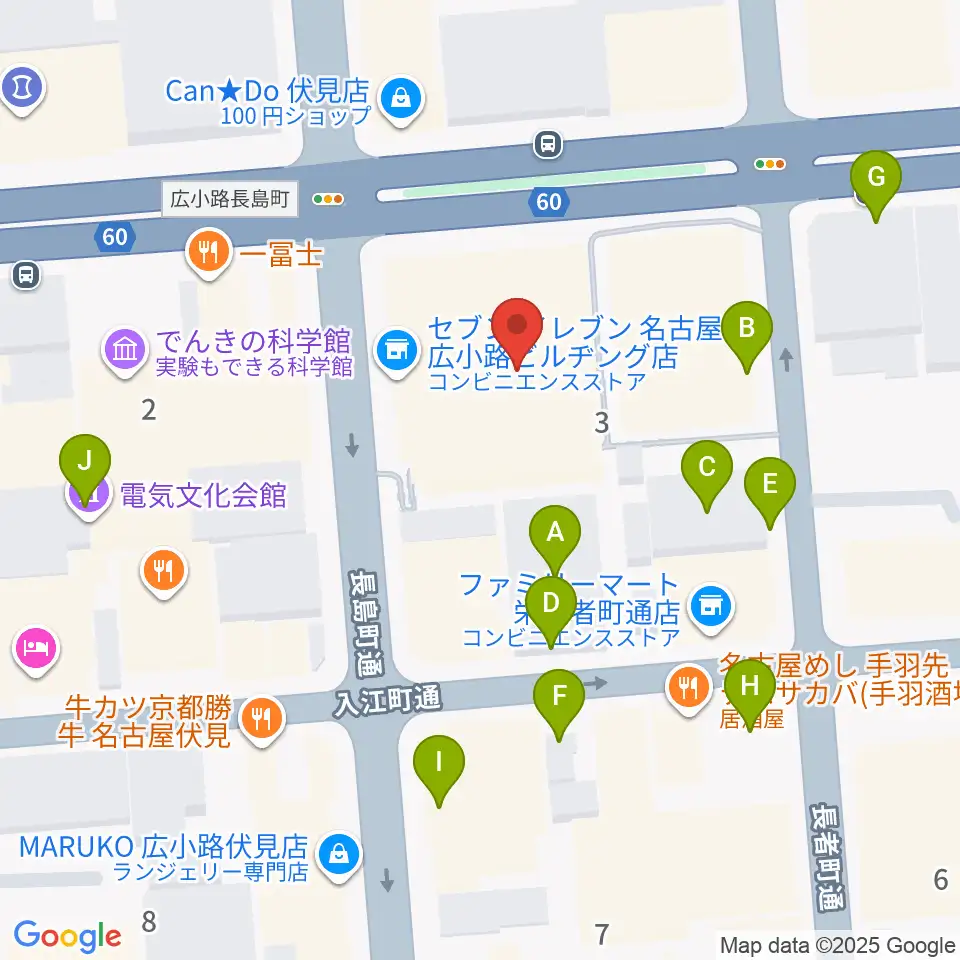 クロサワ楽器名古屋店周辺の駐車場・コインパーキング一覧地図