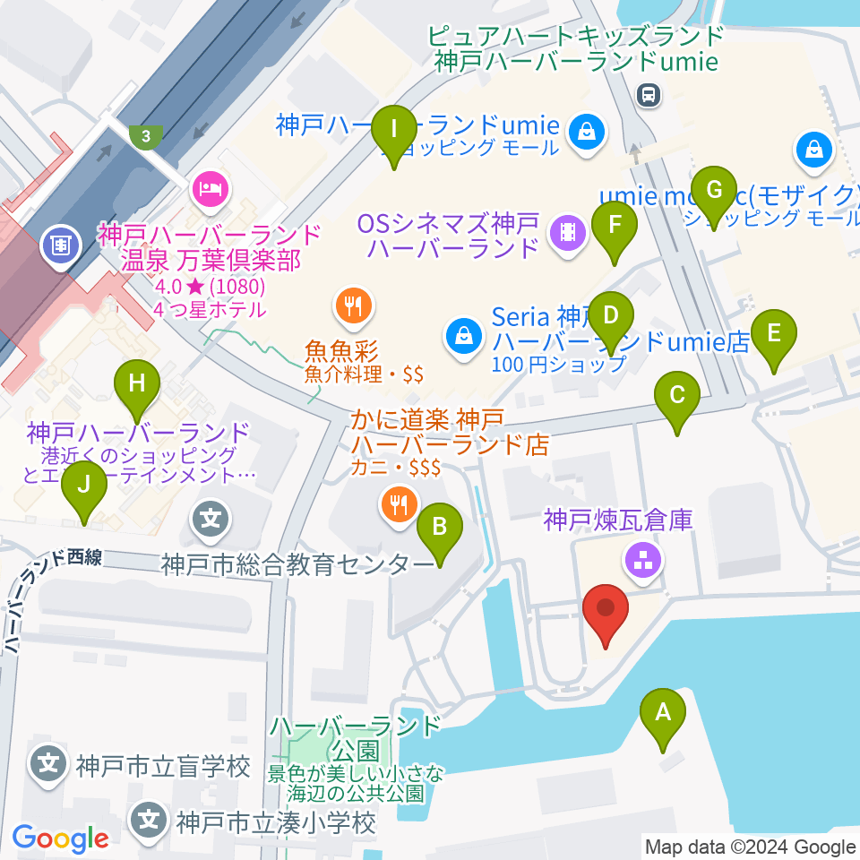 神戸煉瓦倉庫 K-wave周辺の駐車場・コインパーキング一覧地図