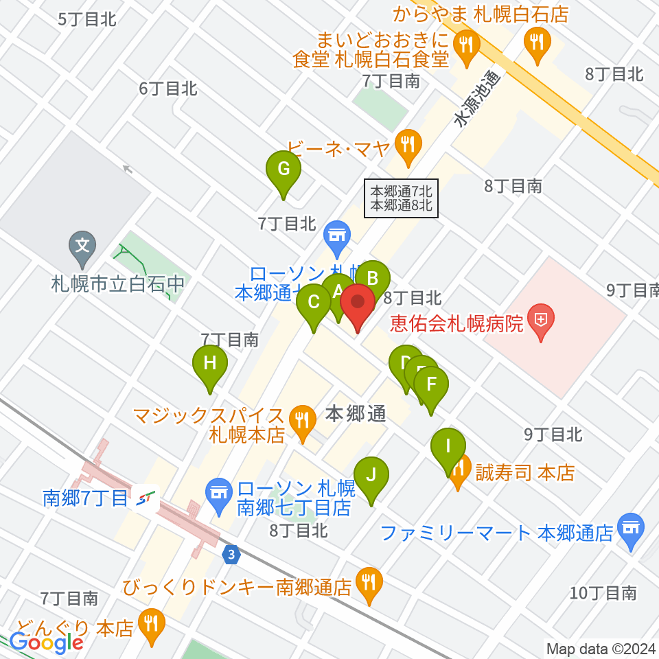 札幌エルナイン周辺の駐車場・コインパーキング一覧地図