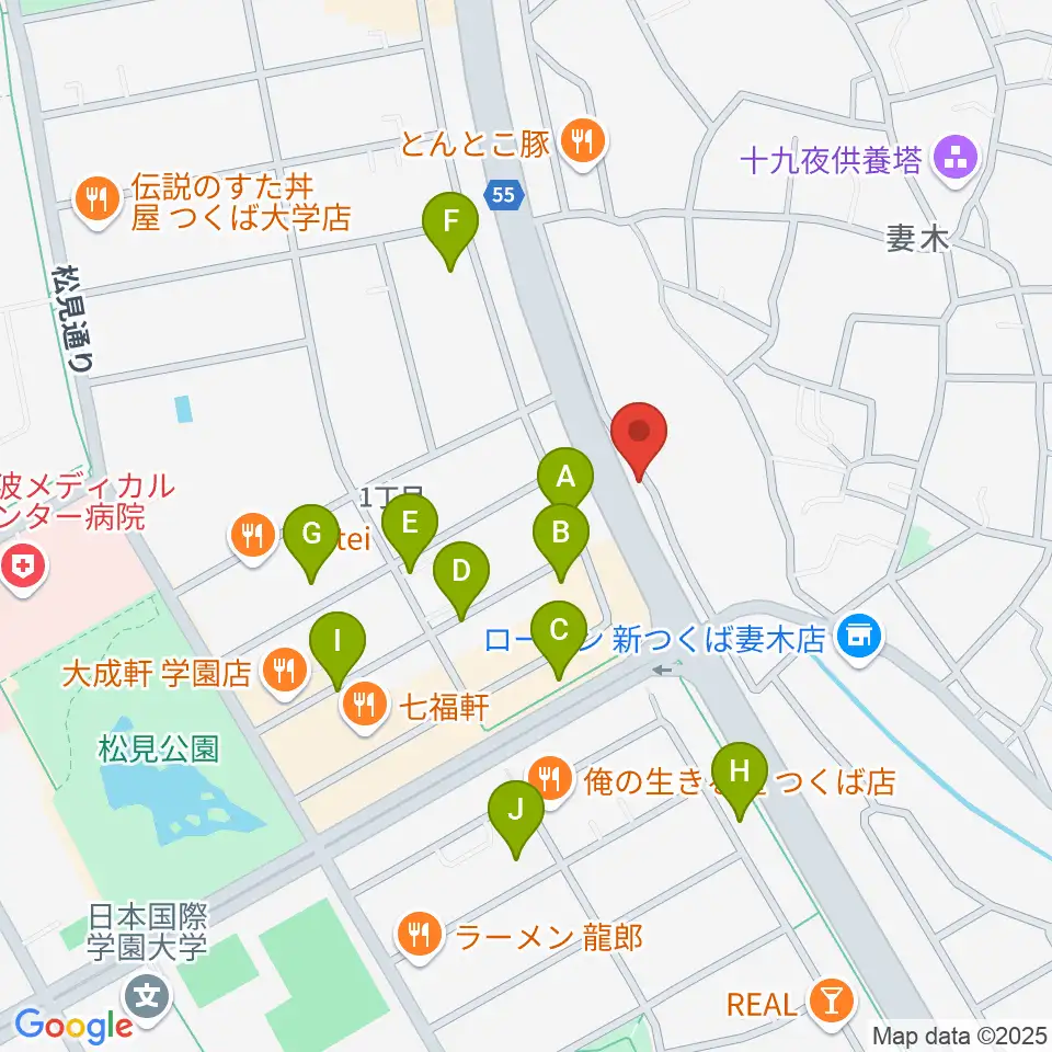 ホソダ興産グランドピアノ練習室周辺の駐車場・コインパーキング一覧地図