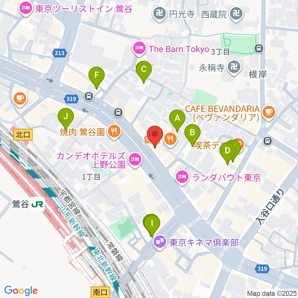 BUZZ上野周辺の駐車場・コインパーキング一覧地図