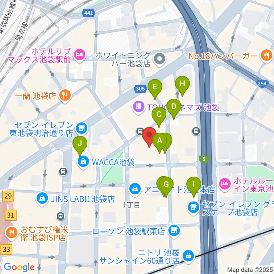 東京建物ブリリアホール周辺の駐車場・コインパーキング一覧地図