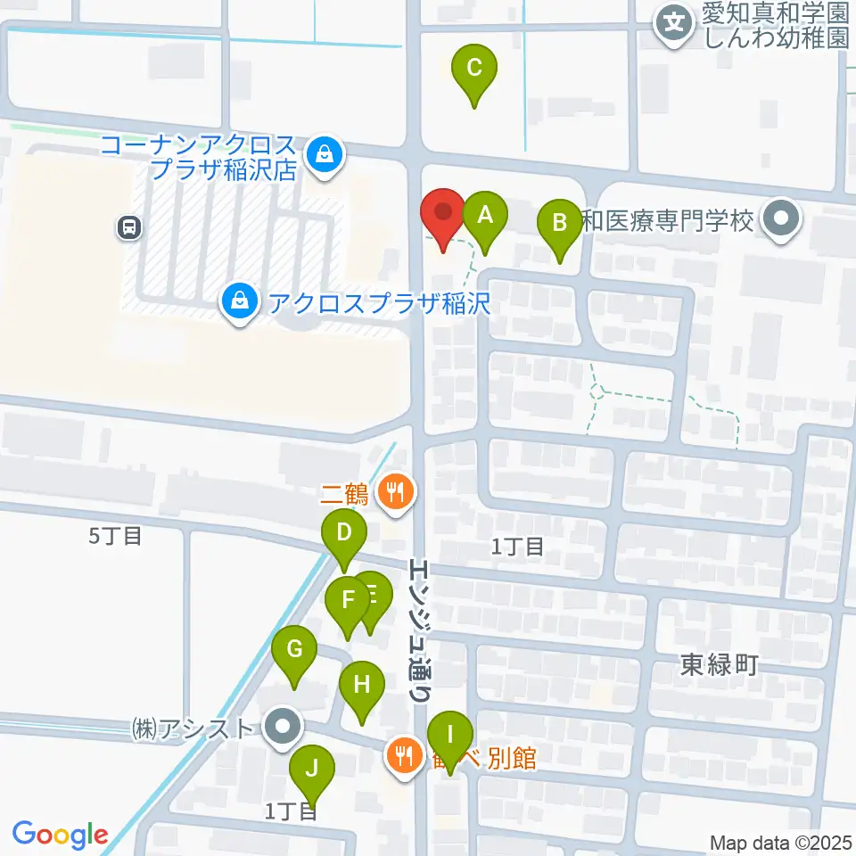 ピアノ教室luce 稲沢教室周辺の駐車場・コインパーキング一覧地図