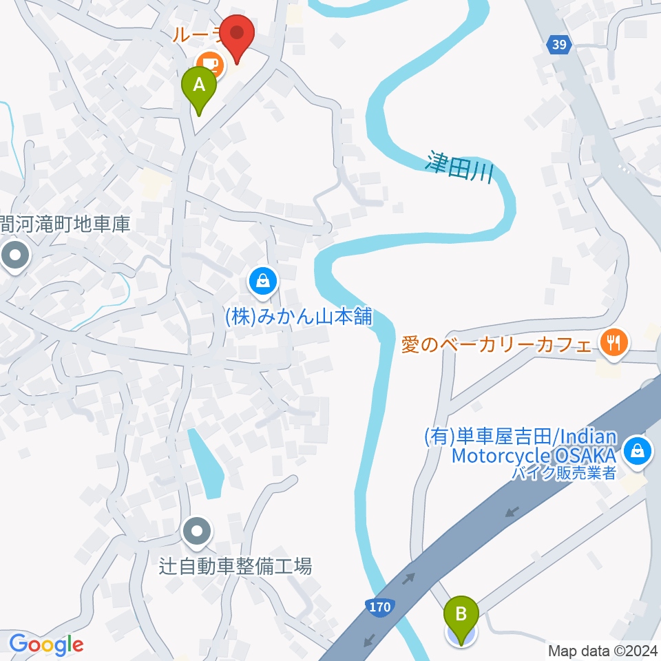 岸和田 むくの木ホール周辺の駐車場・コインパーキング一覧地図