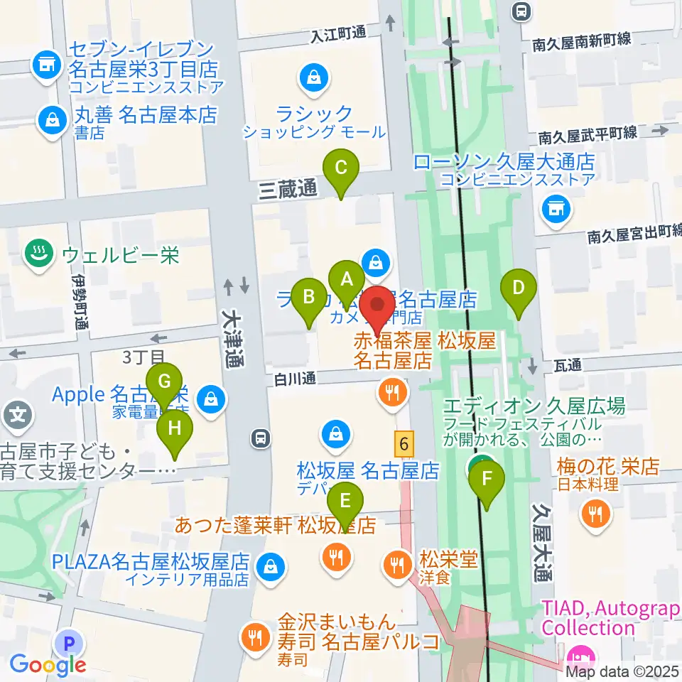名古屋ReNY limited周辺の駐車場・コインパーキング一覧地図