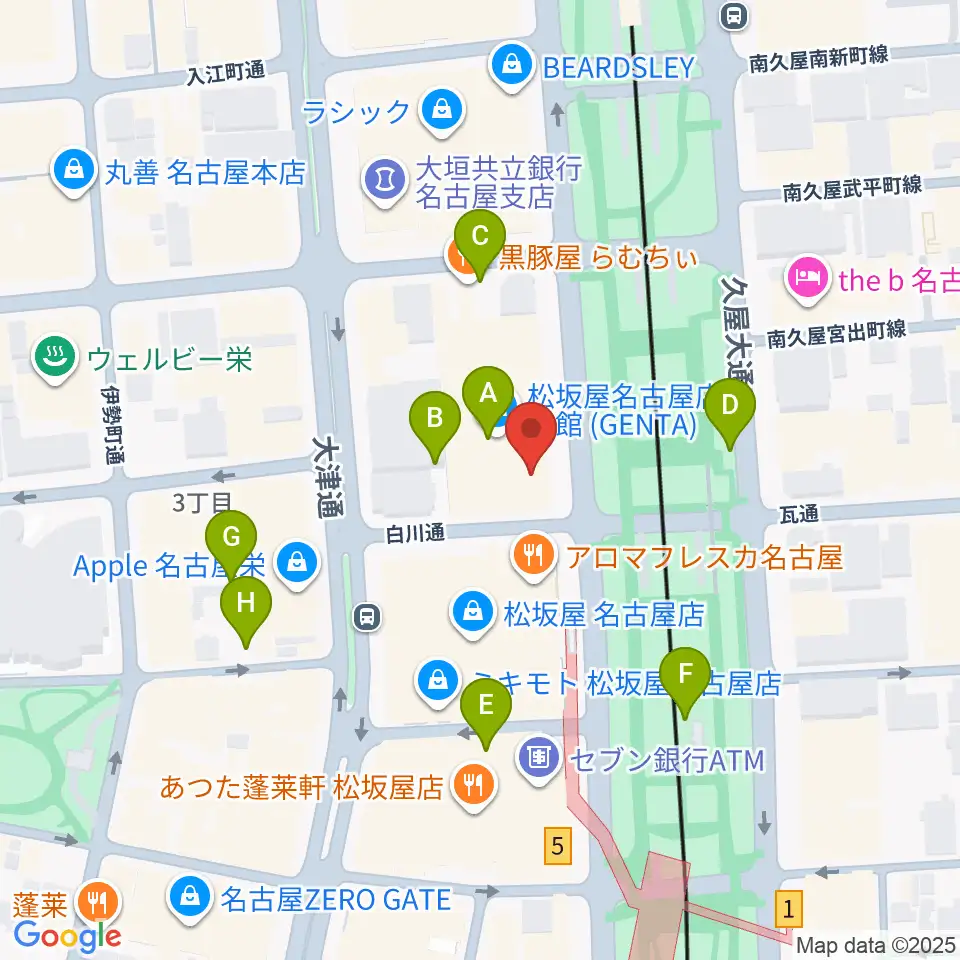 名古屋ReNY limited周辺の駐車場・コインパーキング一覧地図