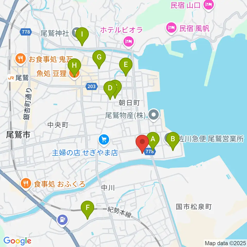 尾鷲市民文化会館 せぎやまホール周辺の駐車場・コインパーキング一覧地図