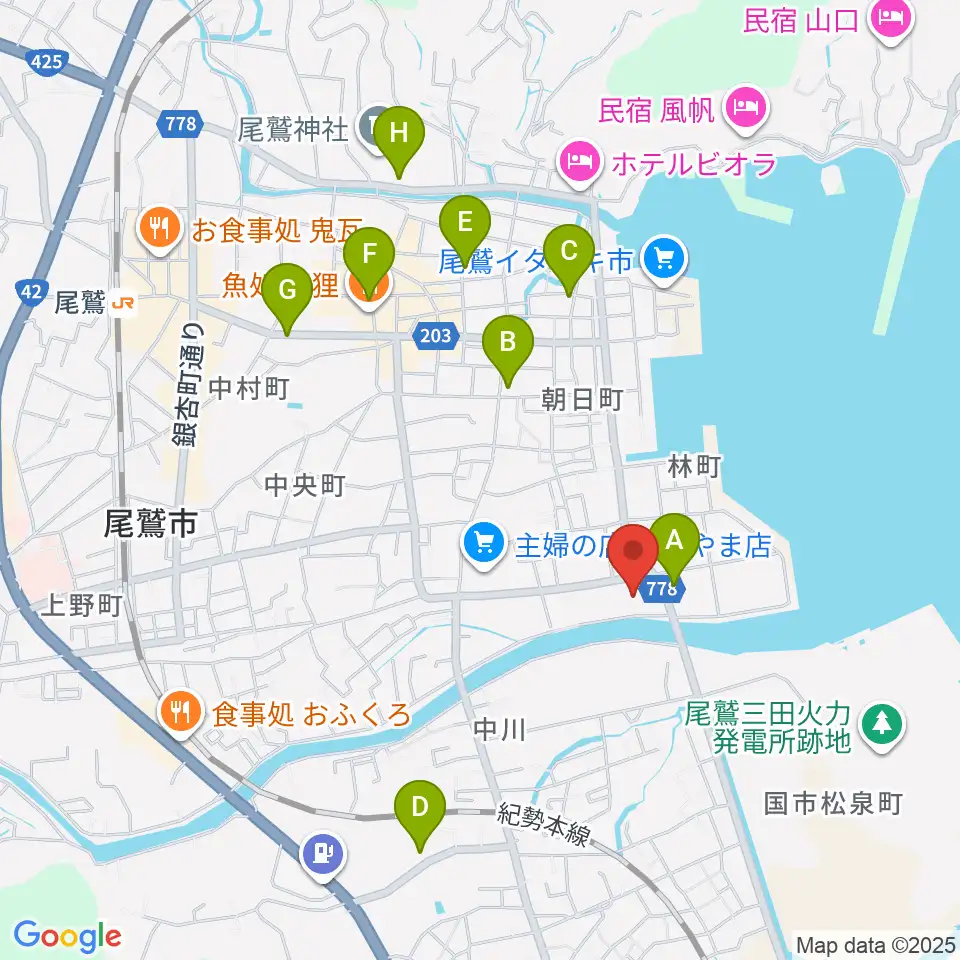 尾鷲市民文化会館 せぎやまホール周辺の駐車場・コインパーキング一覧地図