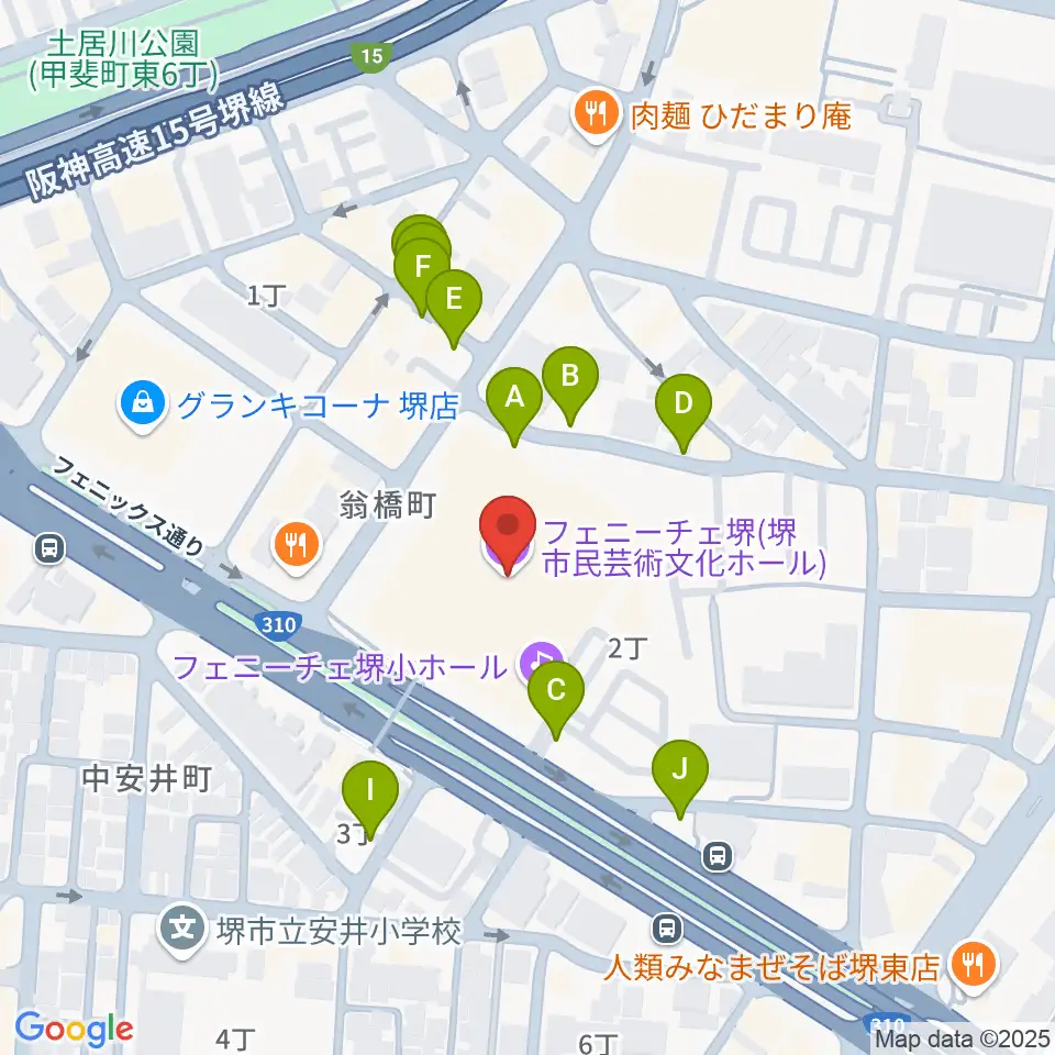 フェニーチェ堺周辺の駐車場・コインパーキング一覧地図