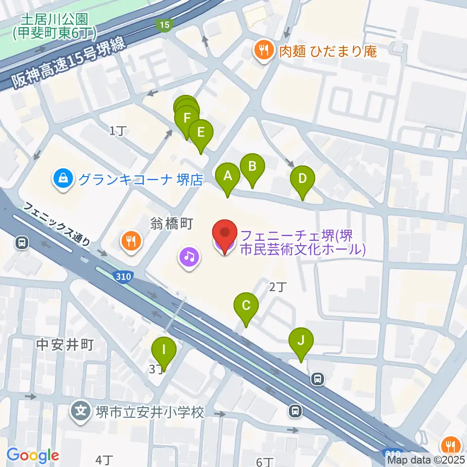 フェニーチェ堺周辺の駐車場・コインパーキング一覧地図