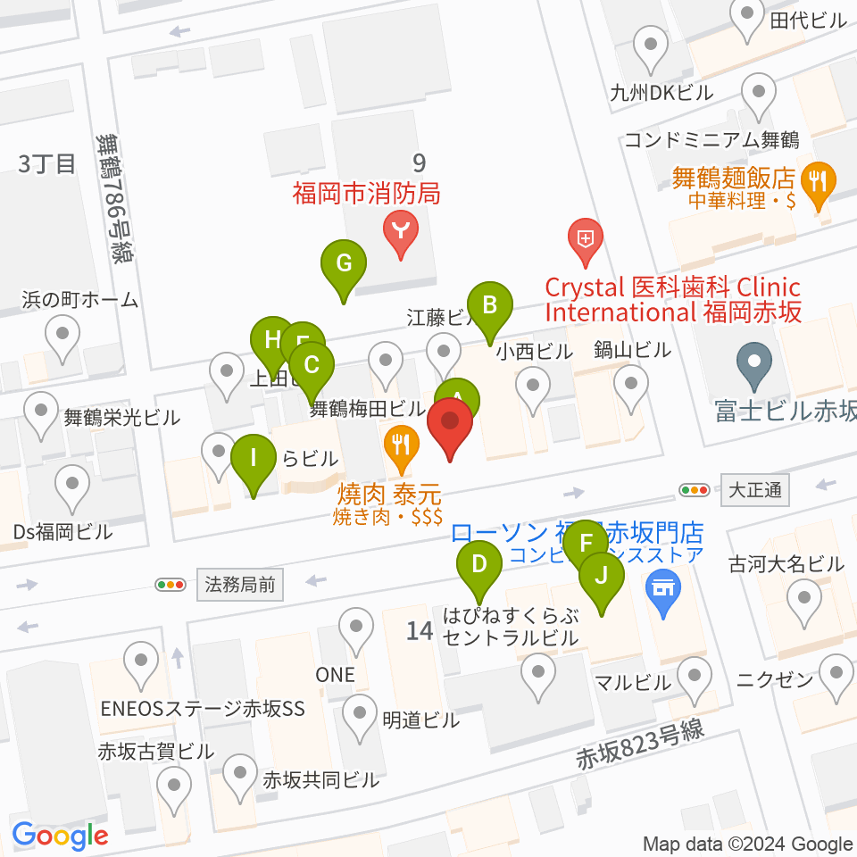 専門学校ESPエンタテインメント福岡周辺の駐車場・コインパーキング一覧地図