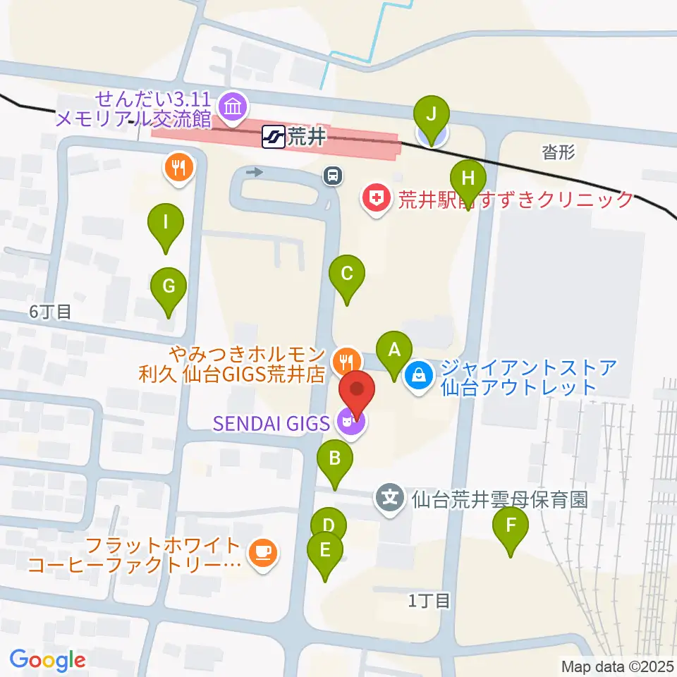 仙台ギグス SENDAI GIGS周辺の駐車場・コインパーキング一覧地図