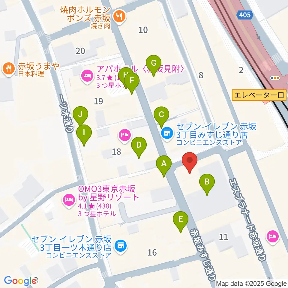 赤坂STAGE-1周辺の駐車場・コインパーキング一覧地図