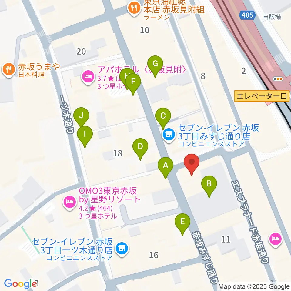 赤坂STAGE-1周辺の駐車場・コインパーキング一覧地図