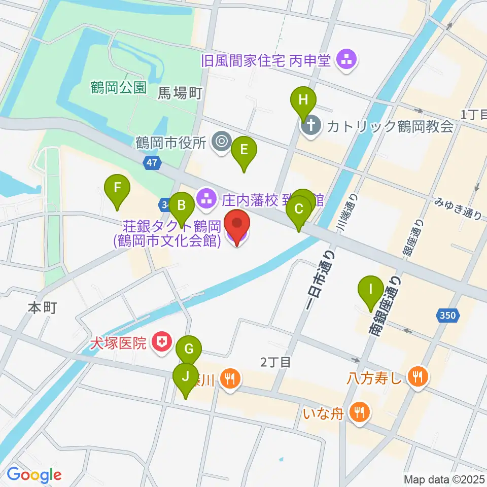 荘銀タクト鶴岡周辺の駐車場・コインパーキング一覧地図