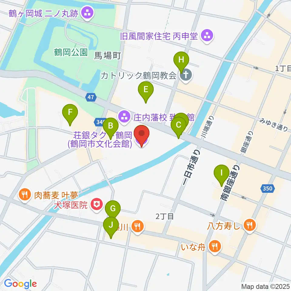 荘銀タクト鶴岡周辺の駐車場・コインパーキング一覧地図