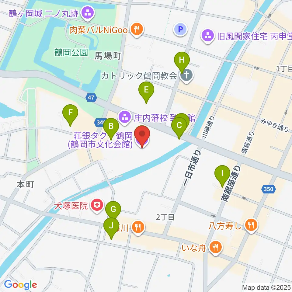 荘銀タクト鶴岡周辺の駐車場・コインパーキング一覧地図