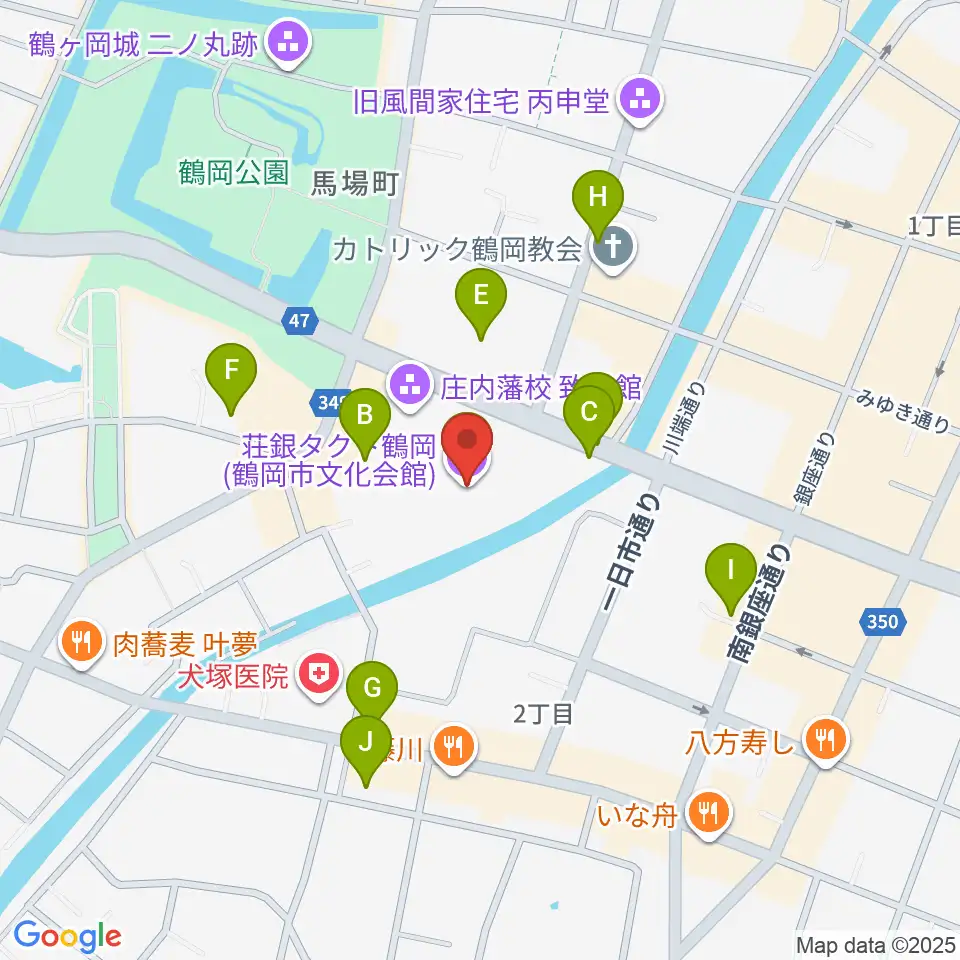 荘銀タクト鶴岡周辺の駐車場・コインパーキング一覧地図