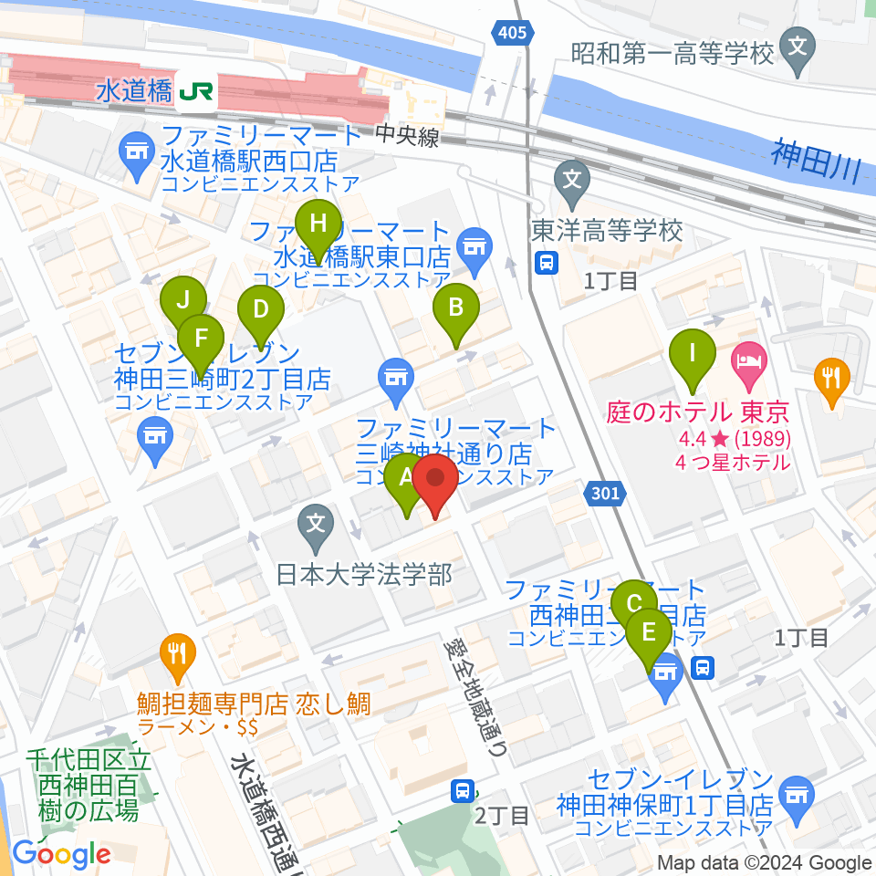 アクアダクトスタジオ周辺の駐車場・コインパーキング一覧地図