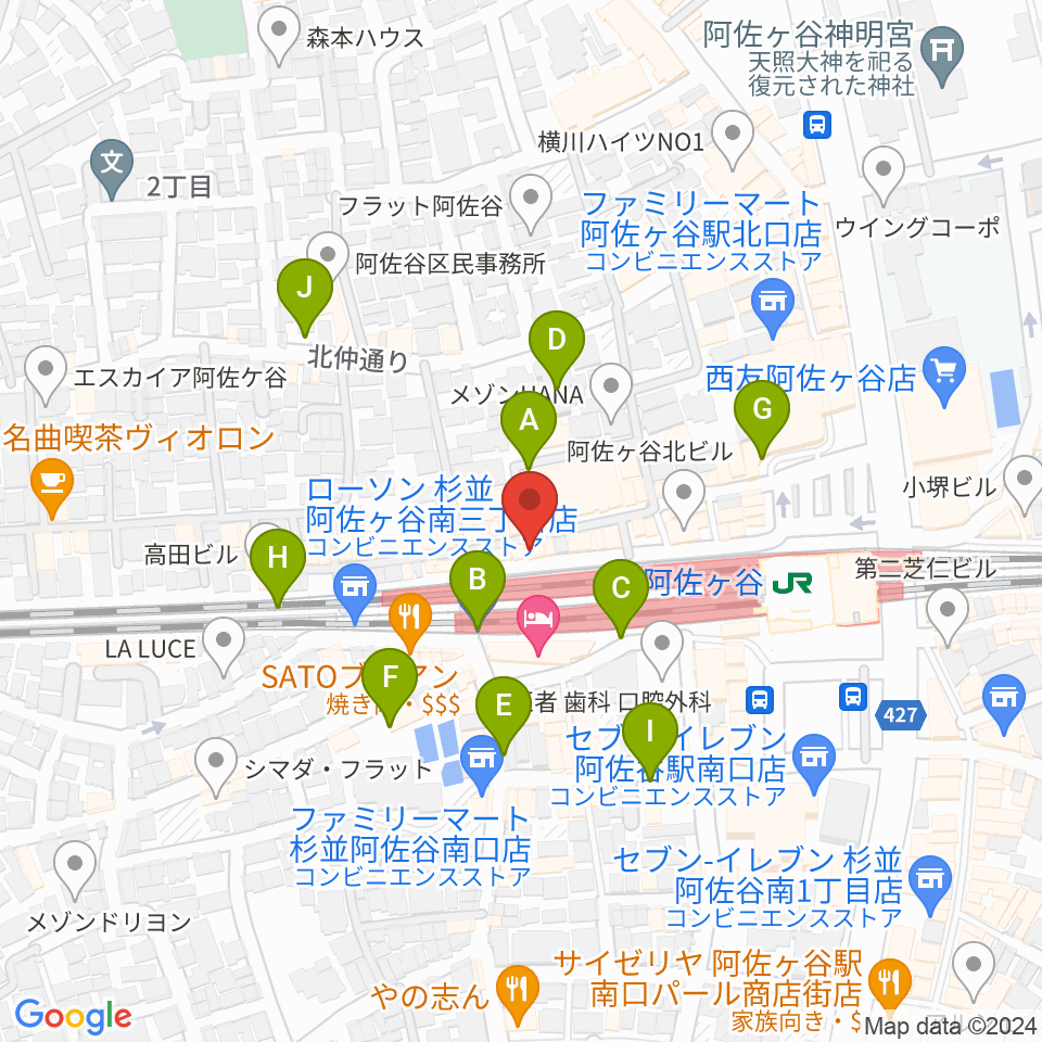 阿佐ヶ谷マンハッタン周辺の駐車場・コインパーキング一覧地図