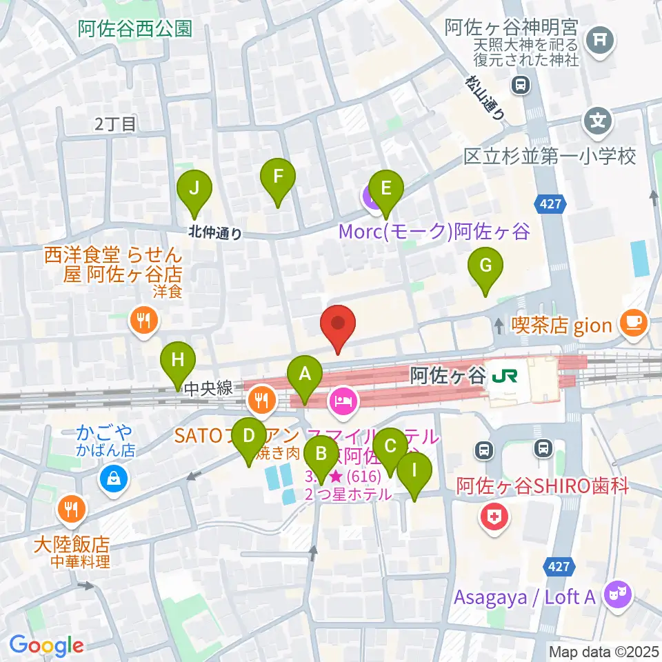 阿佐ヶ谷マンハッタン周辺の駐車場・コインパーキング一覧地図
