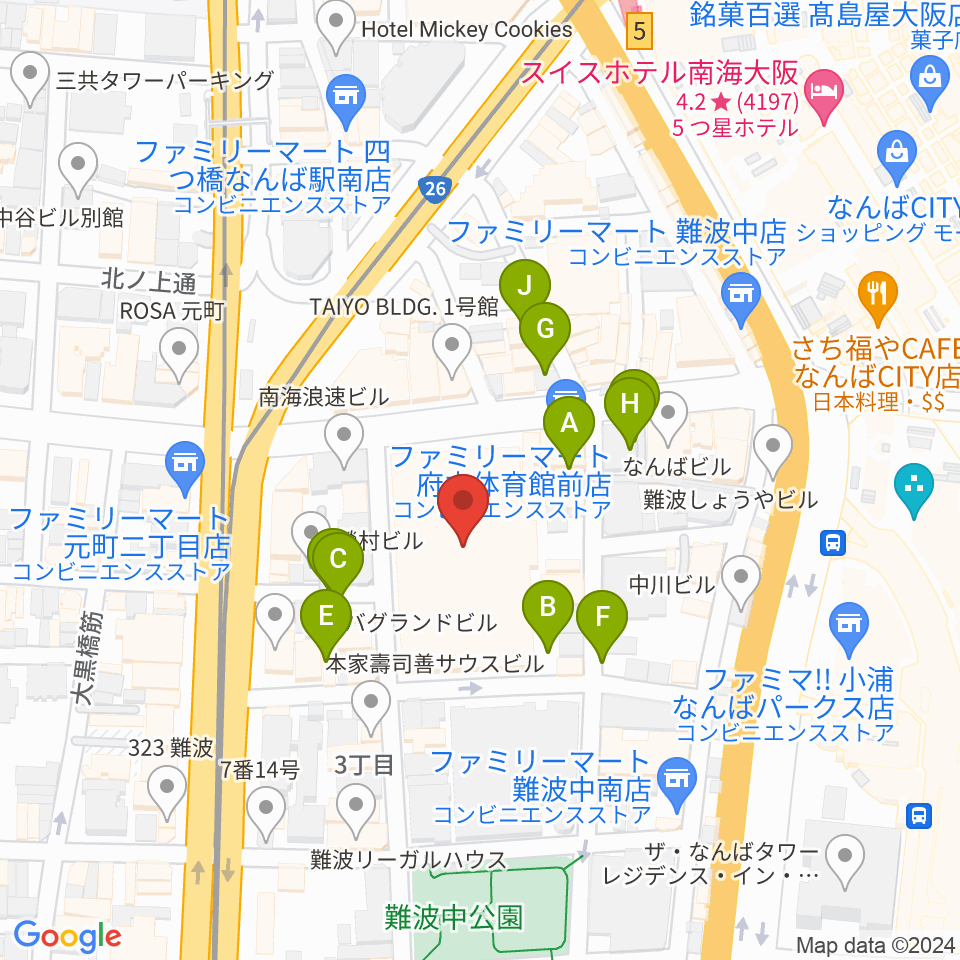 エディオンアリーナ大阪周辺の駐車場・コインパーキング一覧地図