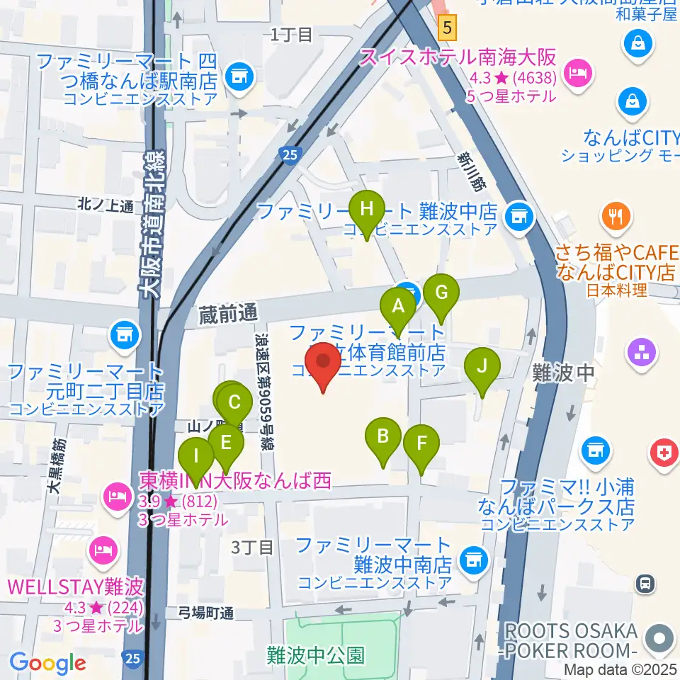 エディオンアリーナ大阪周辺の駐車場・コインパーキング一覧地図