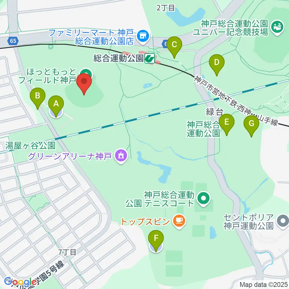 ほっともっとフィールド神戸周辺の駐車場・コインパーキング一覧地図