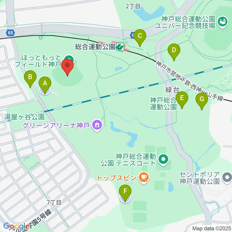 ほっともっとフィールド神戸周辺の駐車場・コインパーキング一覧地図