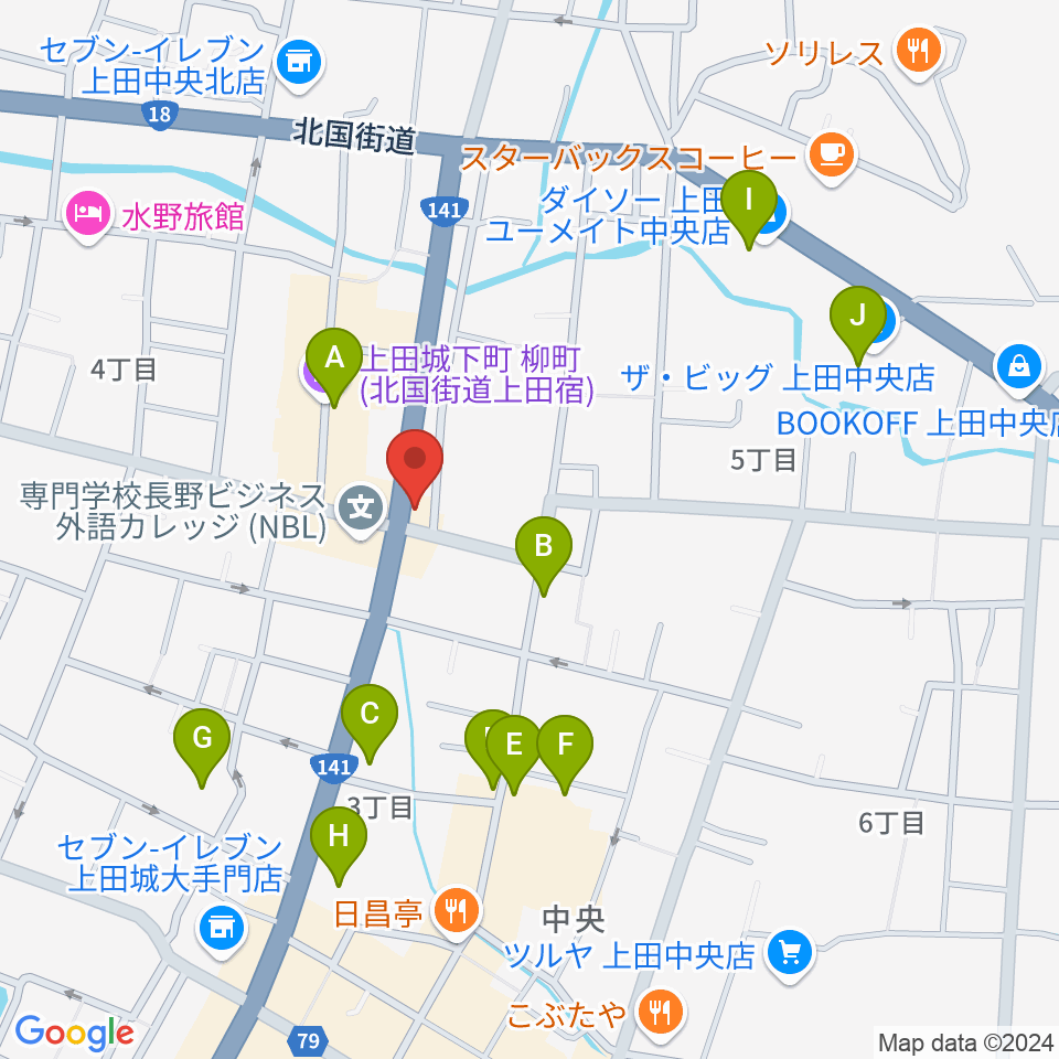 上田ラディウス周辺の駐車場・コインパーキング一覧地図