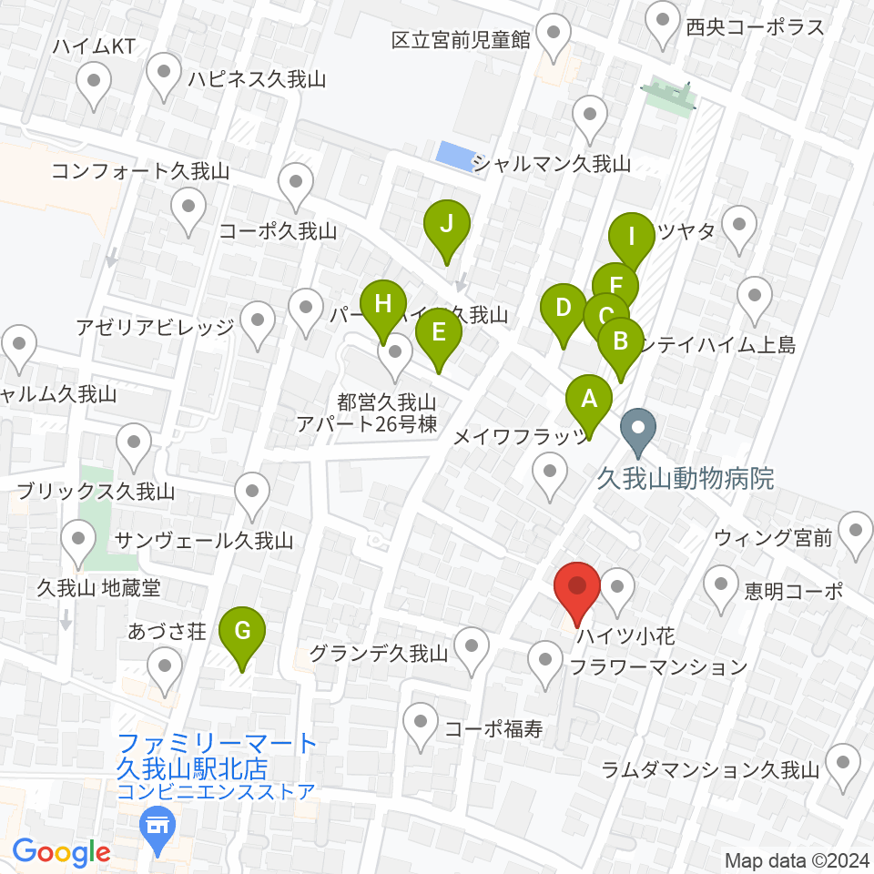 A-durバイオリン・チェロ教室周辺の駐車場・コインパーキング一覧地図