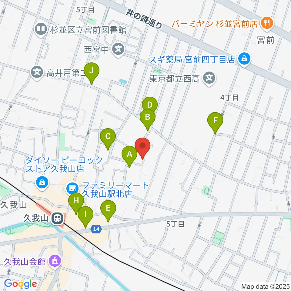A-durバイオリン・チェロ教室周辺の駐車場・コインパーキング一覧地図